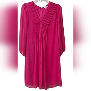 NWT Calvin  Klein Vibrant Pink Pleated Dress Size 12